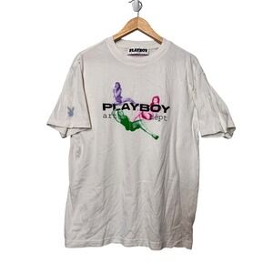 Playboy by PacSun Art Dept Graphic T-Shirt Medium Cream Institute Visual Arts